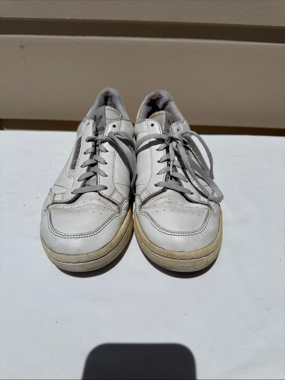 adidas White and Gray Low-Top Athletic Sneakers